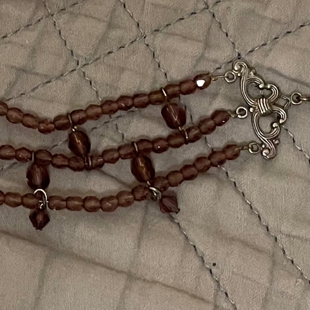 Vintage 1995 Vancouver Designer Dusty Rose Beaded Choker EUC!